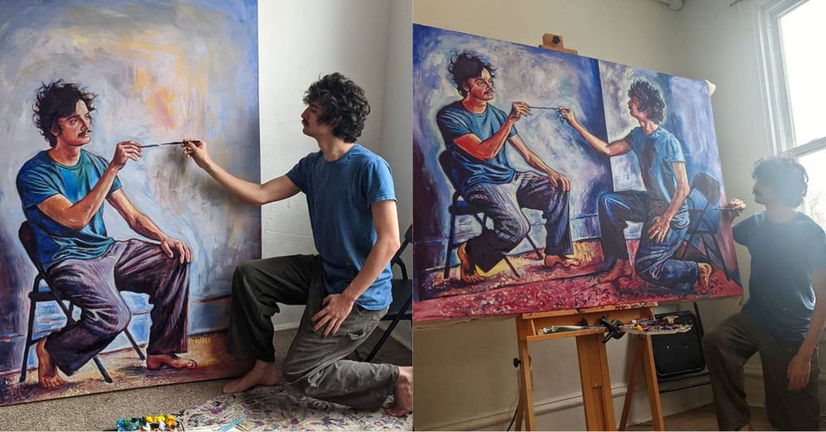 This Artist Paints Himself Painting Himself Painting Himself Painting